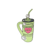 Drink Cup Enamel Pin – Aesthetic Beverage Lover Badge
