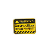 Warning Private Property Metal Sticker – Premium Arabic English Safety Sign Badge for Car, Bike, Laptop | UAE