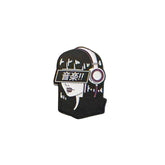 Anime Music Girl Metal Sticker – Aesthetic Headphones Design for Laptop, Car & Phone