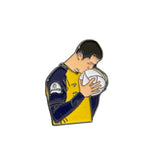 CR7 Inspired Football Metal Sticker – Ball Kiss Celebration Design (Al Nassr Style)