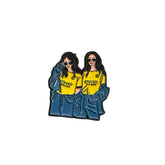 Girls Football Fan Metal Sticker – Al Nassr Inspired Duo Design (Etihad Style)