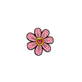 Cute Pink Flower Metal Sticker – Aesthetic Heart Daisy Badge for Phone, Laptop & Accessories