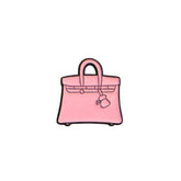 Mini Pink Luxury Handbag Metal Sticker – Cute Aesthetic Fashion Badge for Phone & Accessories
