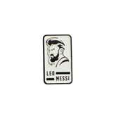 Leo Messi Minimal Metal Sticker – Football Icon Aesthetic Badge for Phone & Accessories