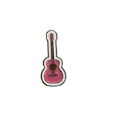 Pink Guitar Metal Sticker – Cute Aesthetic Music Badge for Phone & Accessories