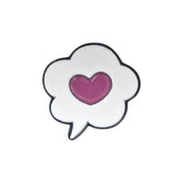 Heart Chat Bubble Enamel Pin – Cute Love Message Badge