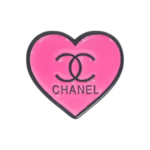 Chanel Heart Logo Enamel Pin – Luxury Fashion Badge