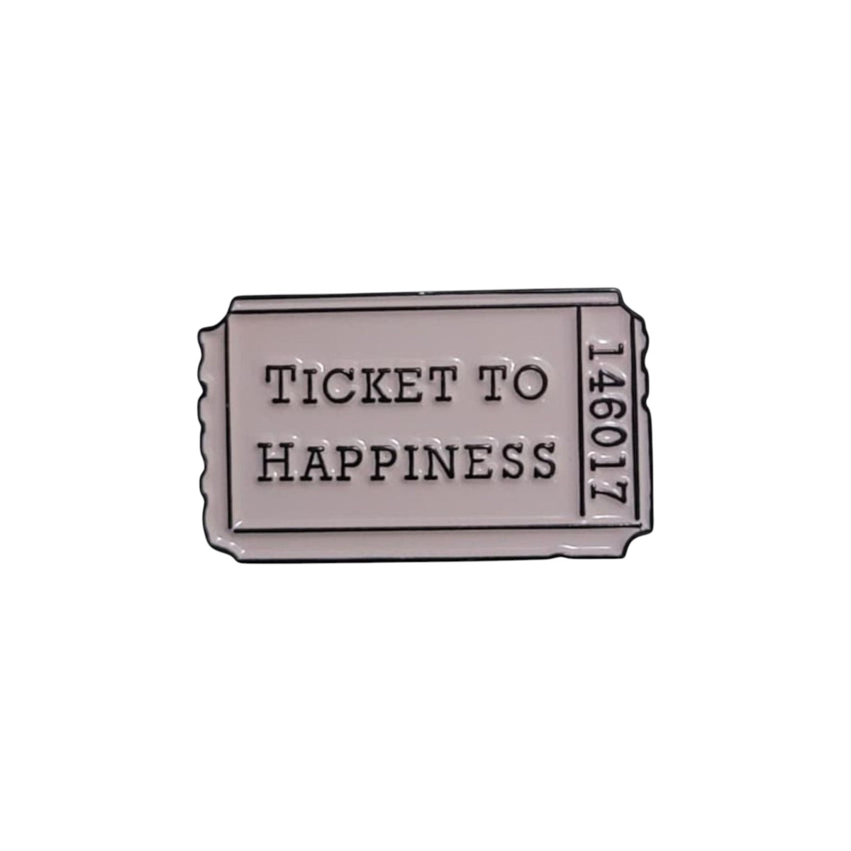 “Ticket to Happiness” Enamel Pin – Positive Travel Badge