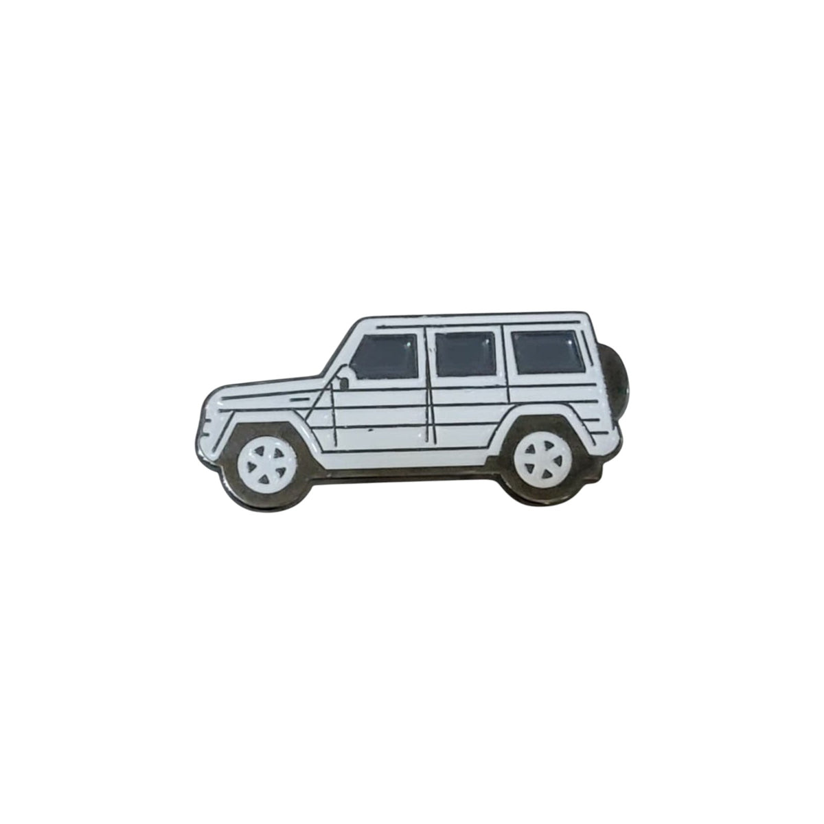 White SUV Enamel Pin – Modern Car Badge