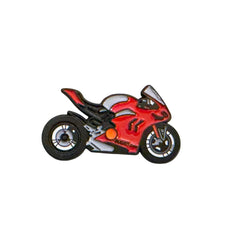 Red Sport Bike Metal Logo Sticker for Phone & Laptop – Premium 3D Racing Motorcycle Emblem | UAE