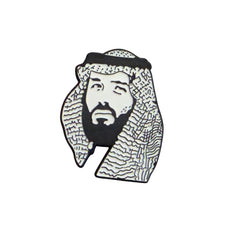 Arabic Man Portrait Metal Sticker – Gulf Style 3D Badge for Car, Laptop & Phone | Premium UAE Aesthetic