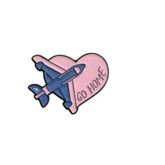 Go Home Airplane Heart Metal Sticker – Travel Love Aesthetic Sticker