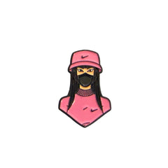 Street Girl Mask Sticker – Urban Aesthetic Fashion Metal Deca
