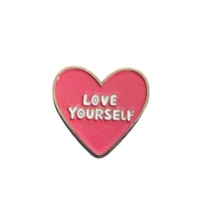 Love Yourself Heart Sticker – Aesthetic Self Love Premium Enamel Design