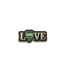 Love Saudi Arabia Metal Sticker – Green Heart Premium Badge for Phone, Laptop & Accessories