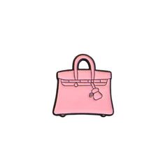 Mini Pink Luxury Handbag Metal Sticker – Cute Aesthetic Fashion Badge for Phone & Accessories