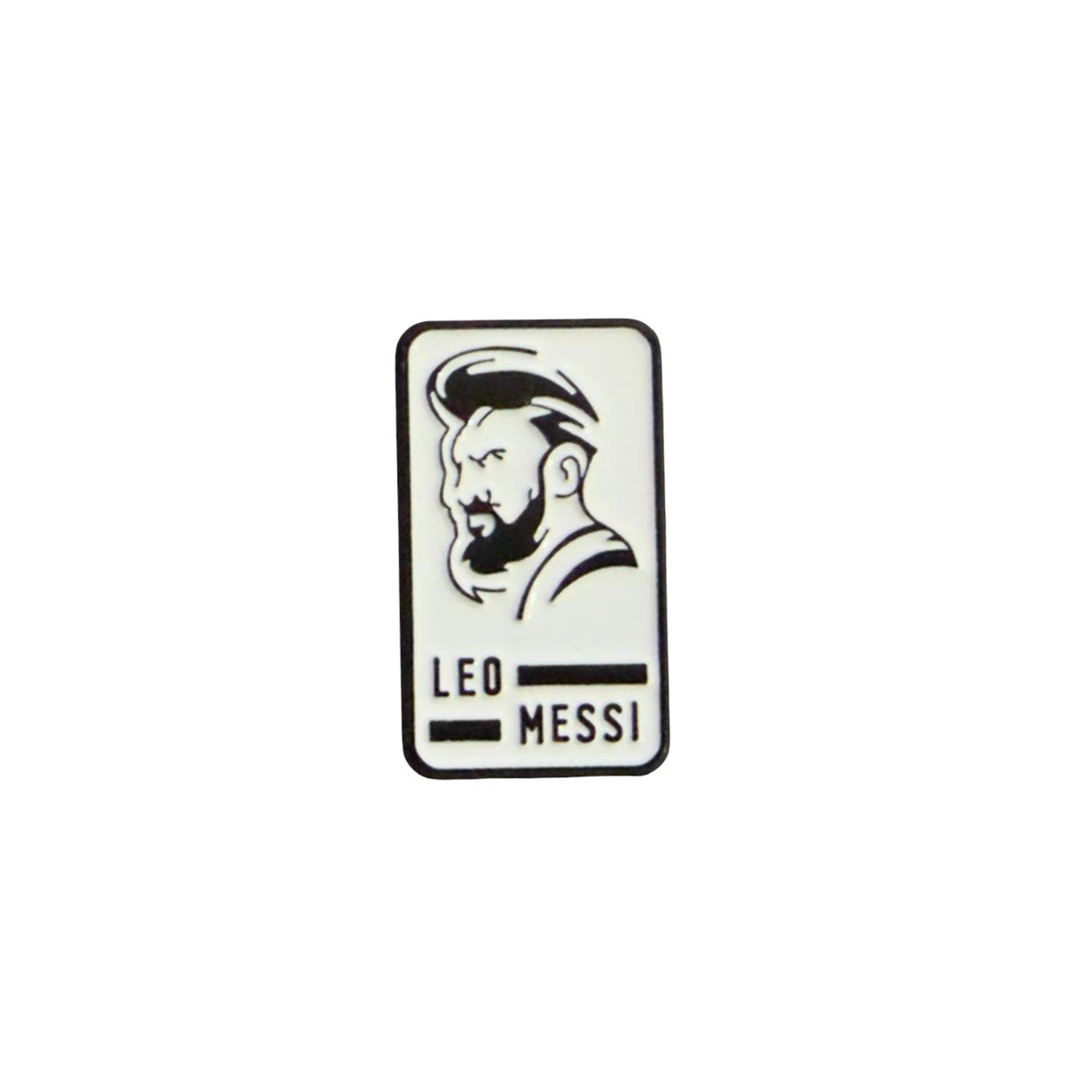 Leo Messi Minimal Metal Sticker – Football Icon Aesthetic Badge for Phone & Accessories
