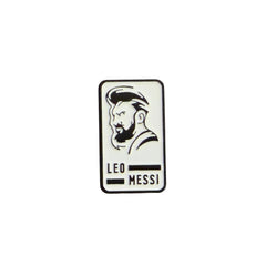 Leo Messi Minimal Metal Sticker – Football Icon Aesthetic Badge for Phone & Accessories