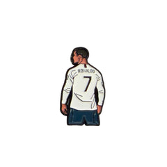 Cristiano Ronaldo No.7 Metal Sticker – Minimal Football Legend Badge for Phone & Accessories