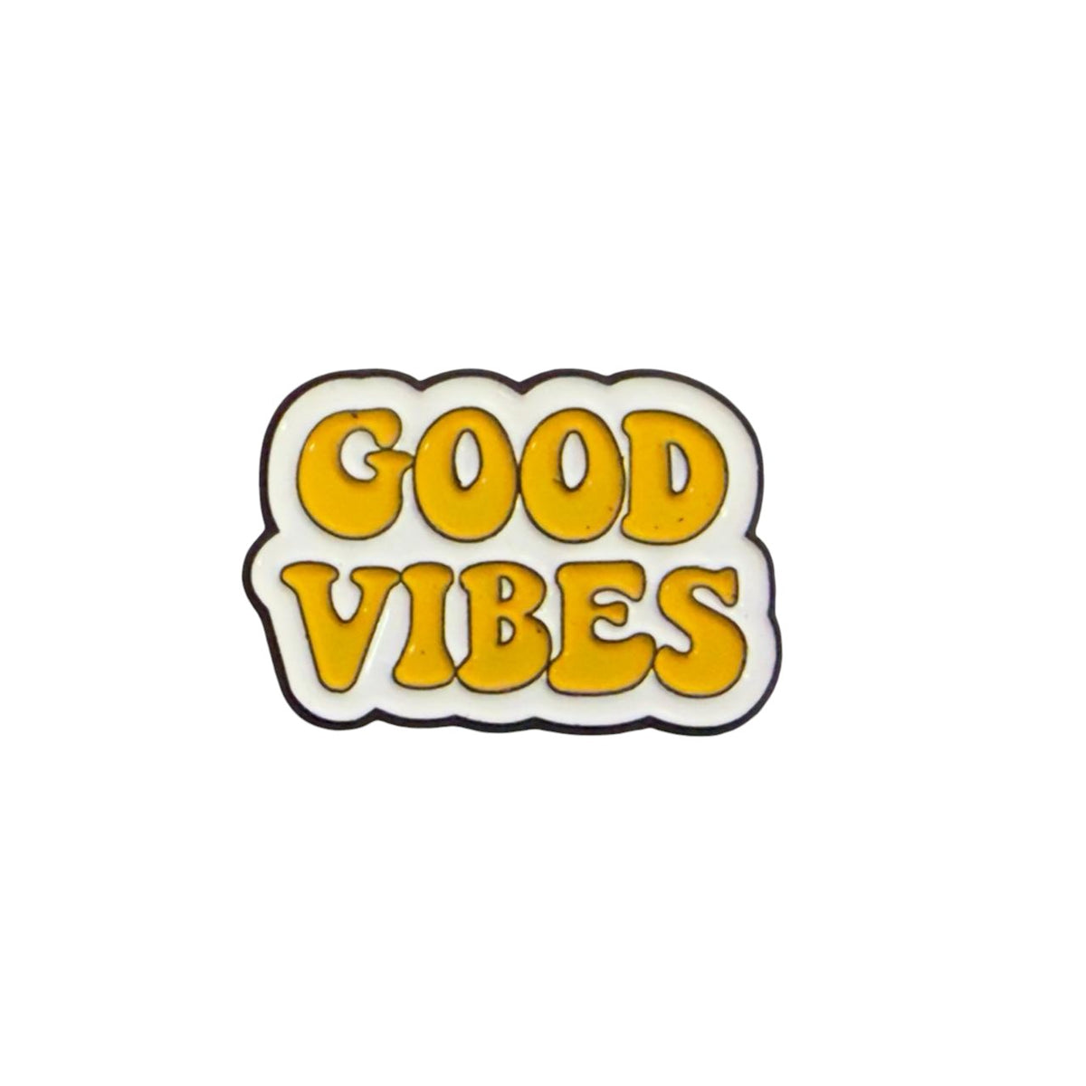 Good Vibes Enamel Pin – Aesthetic Positive Quote Badge