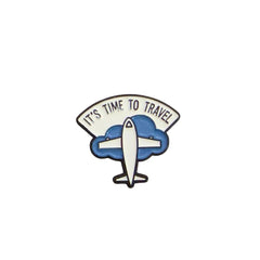 “It’s Time To Travel” Airplane Enamel Pin – Travel Lover Badge