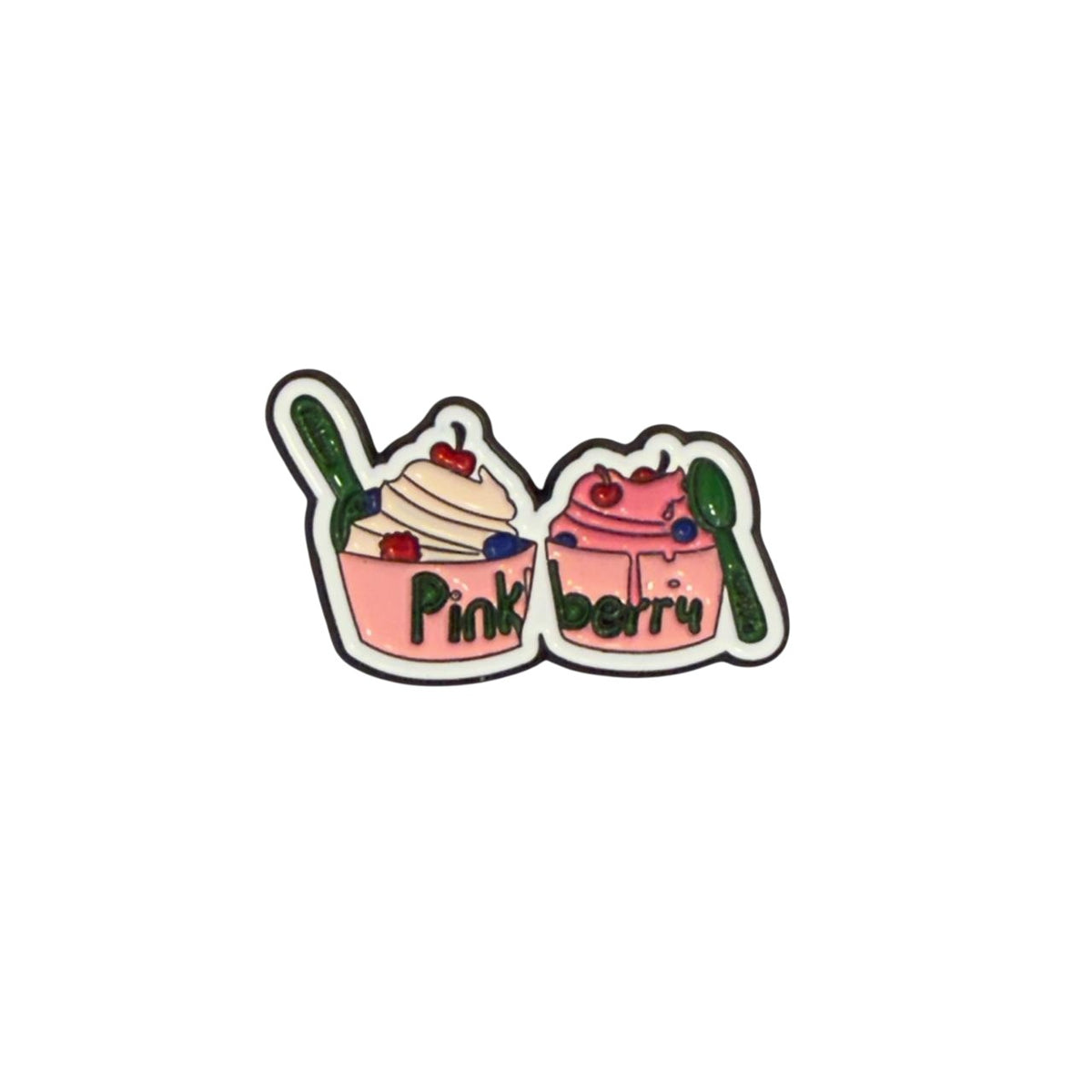 Pink Berry Dessert Enamel Pin – Cute Sweet Treat Aesthetic Badge