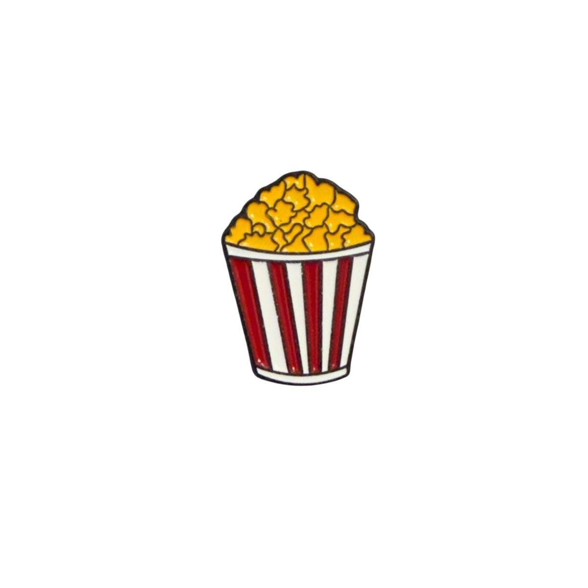 Popcorn Enamel Pin – Movie Night Aesthetic Badge