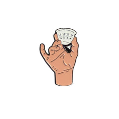 Hand Sign Enamel Pin – Minimal Expression Badge