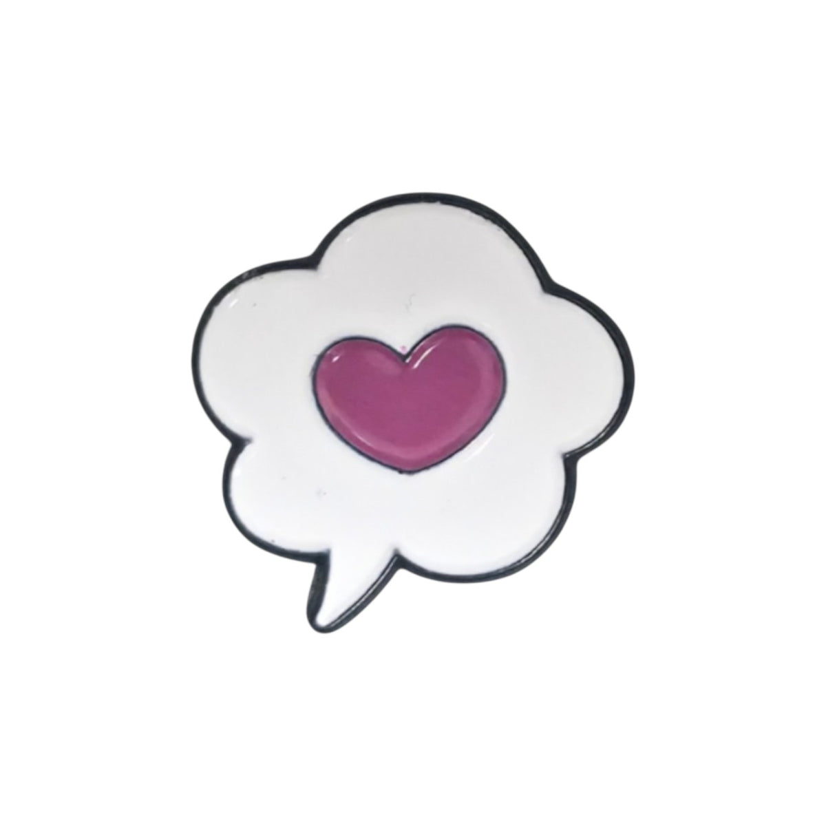 Heart Chat Bubble Enamel Pin – Cute Love Message Badge
