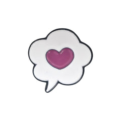 Heart Chat Bubble Enamel Pin – Cute Love Message Badge