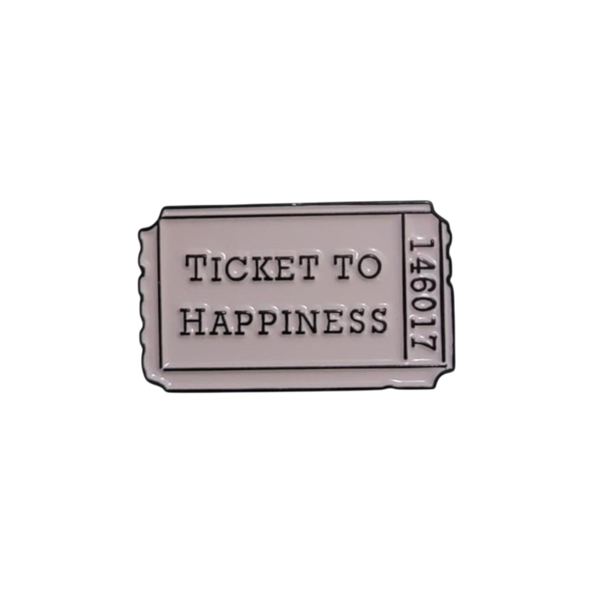 “Ticket to Happiness” Enamel Pin – Positive Travel Badge